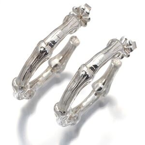 Tiffany & Co. Sterling Silver Large Bamboo Hoop Earrings